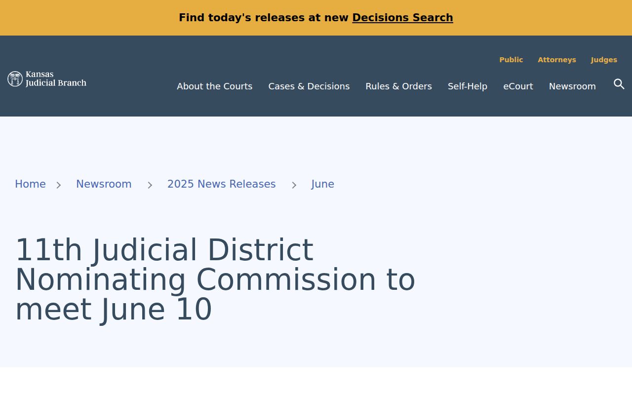 Cherokee County court case records Eleventh Judicial District notice