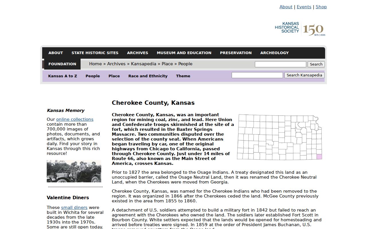Columbus court records Kansas Historical Society Cherokee County history channel